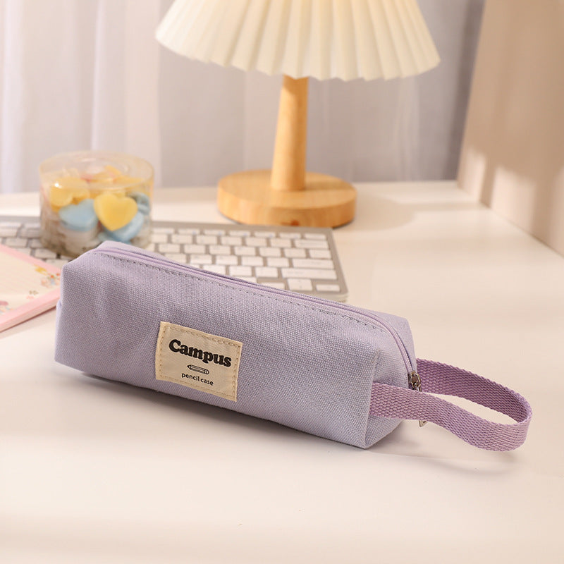 Wholesale Simple Canvas Large Capacity Pencil Case